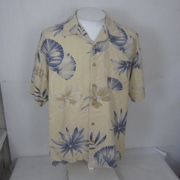 Bermuda Bay Vintage Men Hawaiian camp shirt p2p 24" L aloha luau tropical silk - Picture 3 of 9
